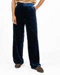 Pantalone Palazzo in Velluto - Blu Notte - Wu side