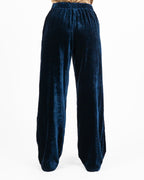 Pantalone Palazzo in Velluto - Blu Notte - Wu side