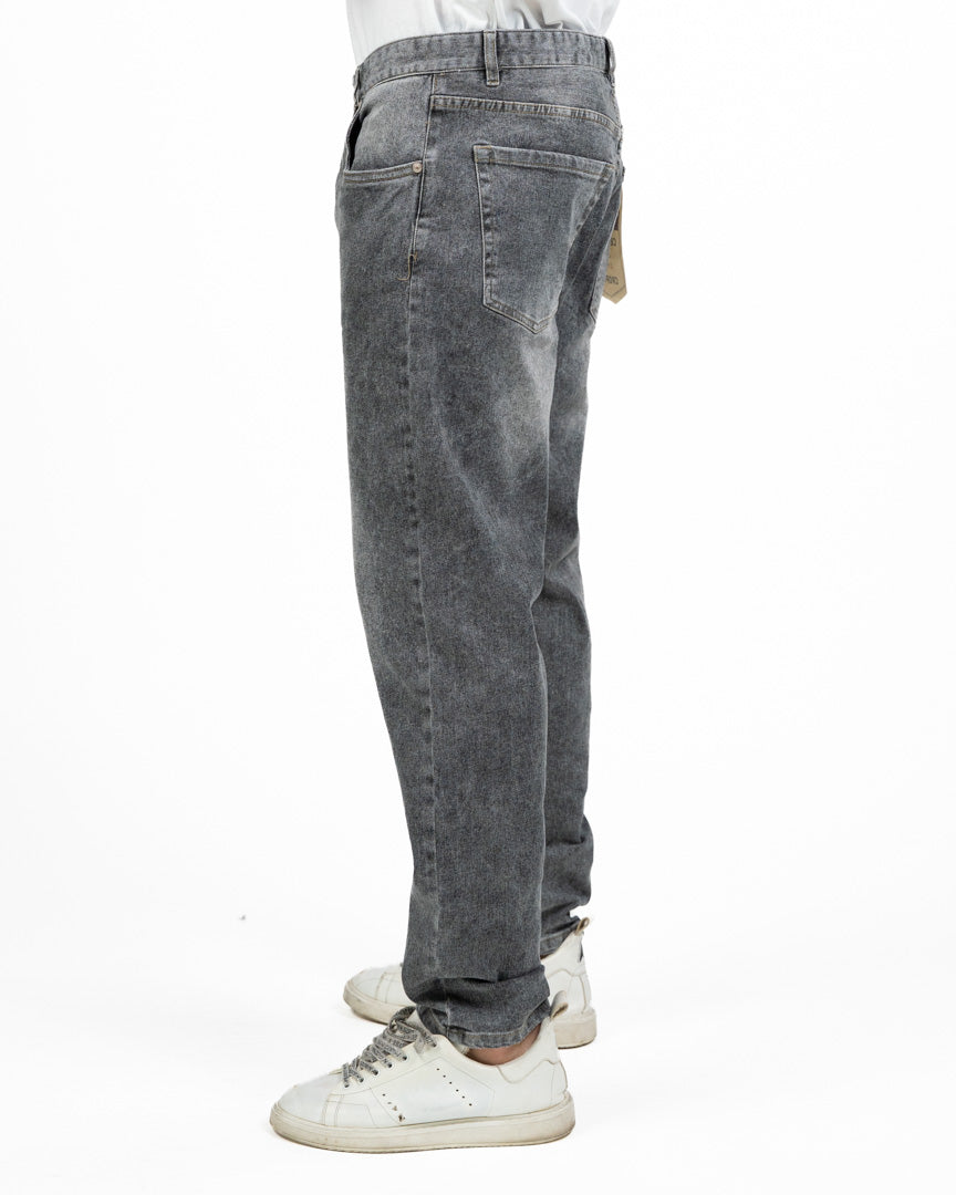Jeans Tapered Fit in Denim Grigio Stonewash - Berna