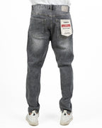 Jeans Tapered Fit in Denim Grigio Stonewash - Berna