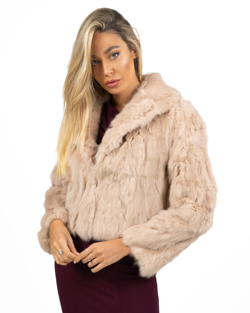 Giacca Corta in Pelliccia beige - Berti Mode Collection