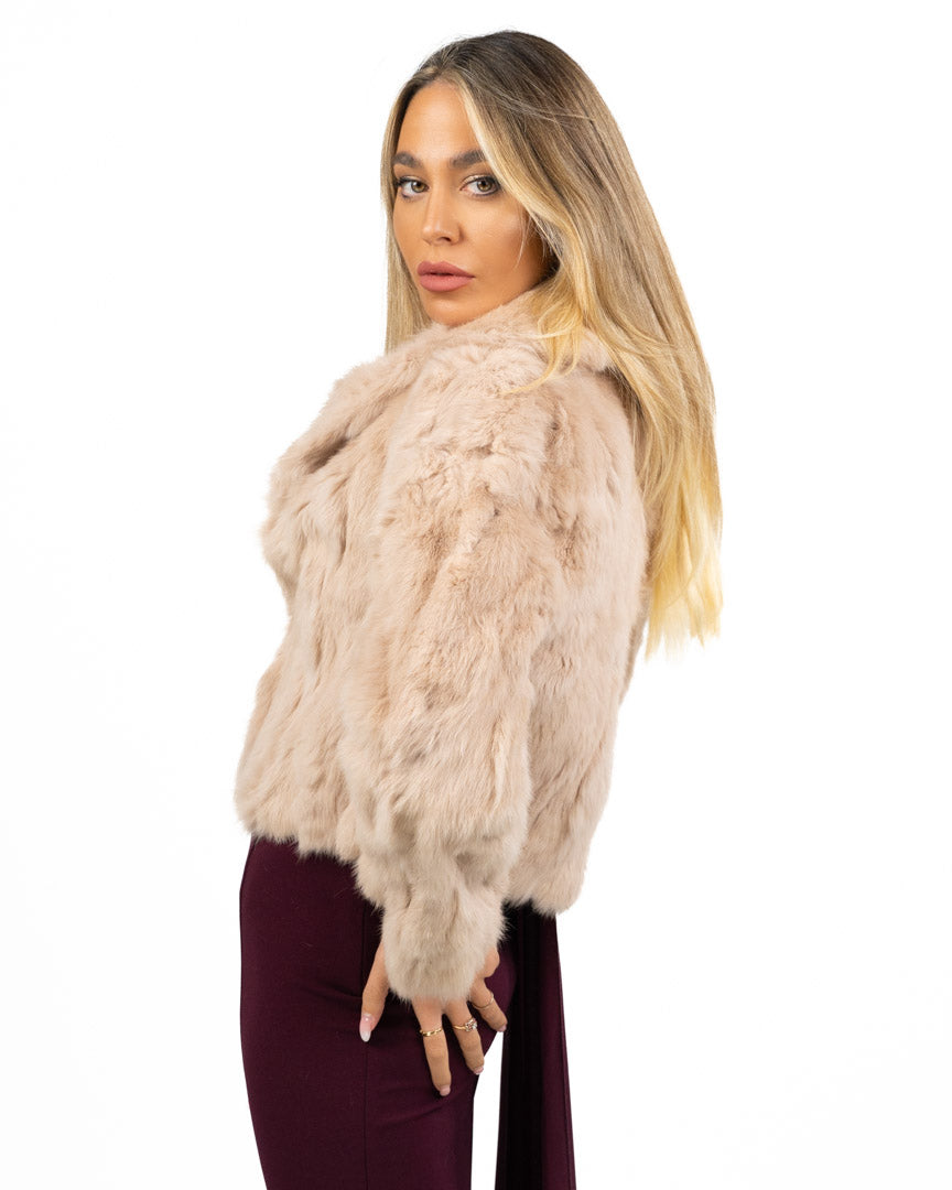 Giacca Corta in Pelliccia beige - Berti Mode Collection