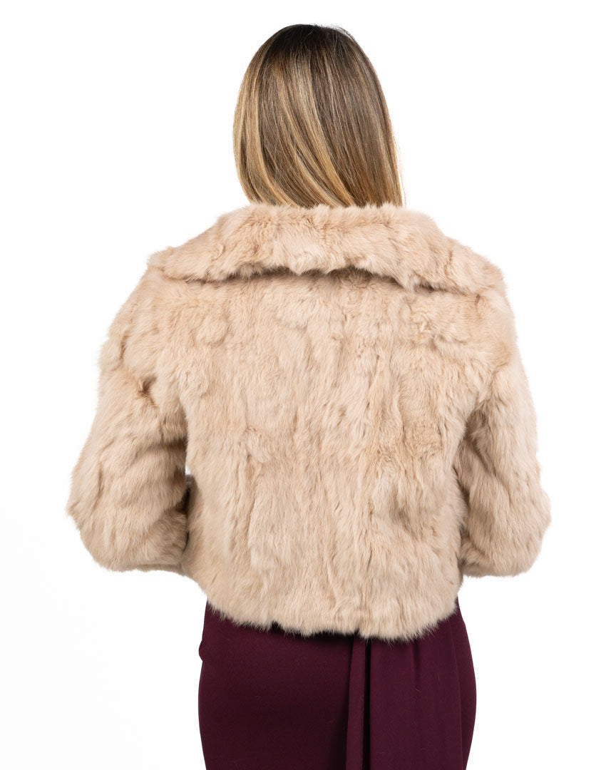 Giacca Corta in Pelliccia beige - Berti Mode Collection
