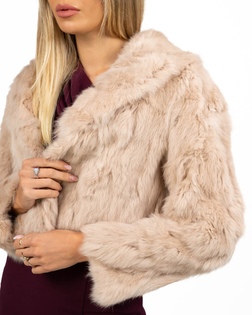 Giacca Corta in Pelliccia beige - Berti Mode Collection