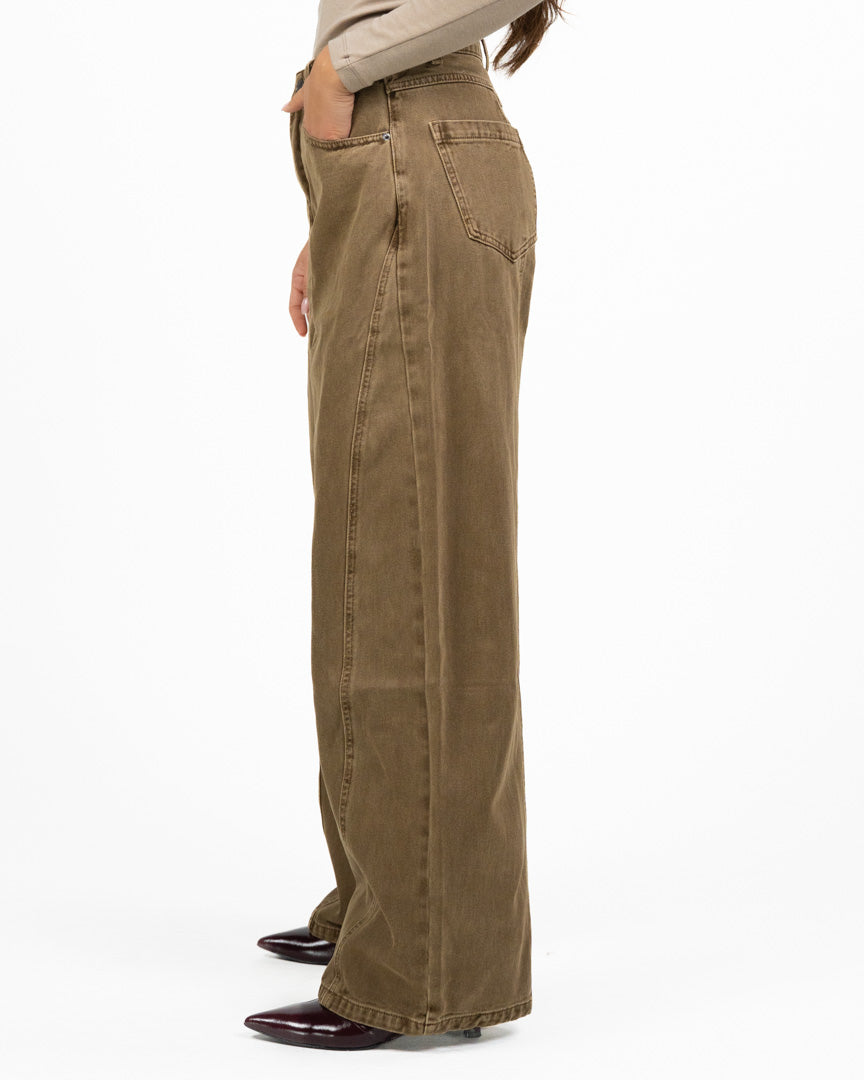 Jeans Denim Barrel Fit - Marrone Fango - Eleh