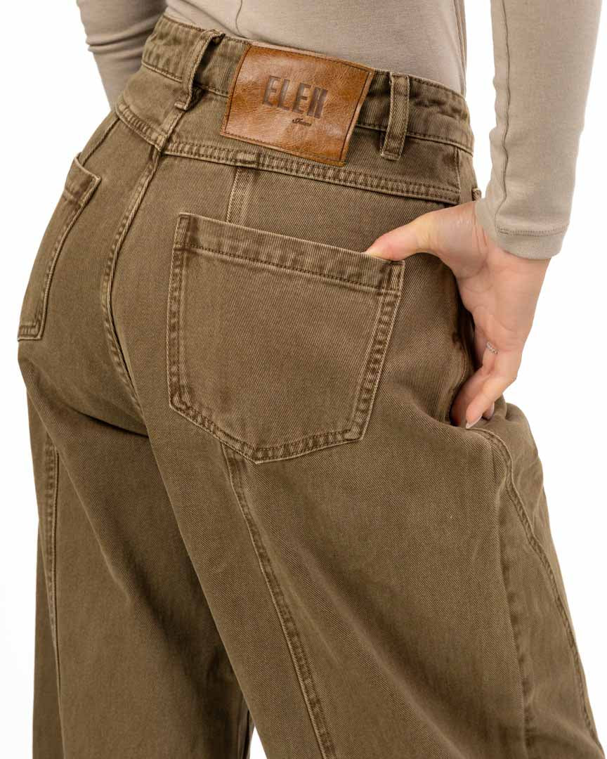 Jeans Denim Barrel Fit - Marrone Fango - Eleh