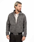 Bomber in Misto Lana a Motivo Spigato - Out Fit