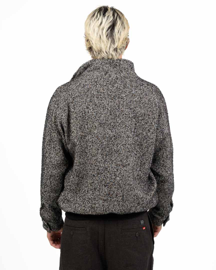 Bomber in Misto Lana a Motivo Spigato - Out Fit