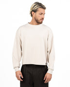Maglia Girocollo Boxy Fit a Maniche Lunge beige - Imperial