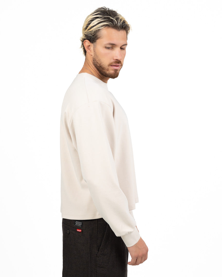 Maglia Girocollo Boxy Fit a Maniche Lunge beige - Imperial