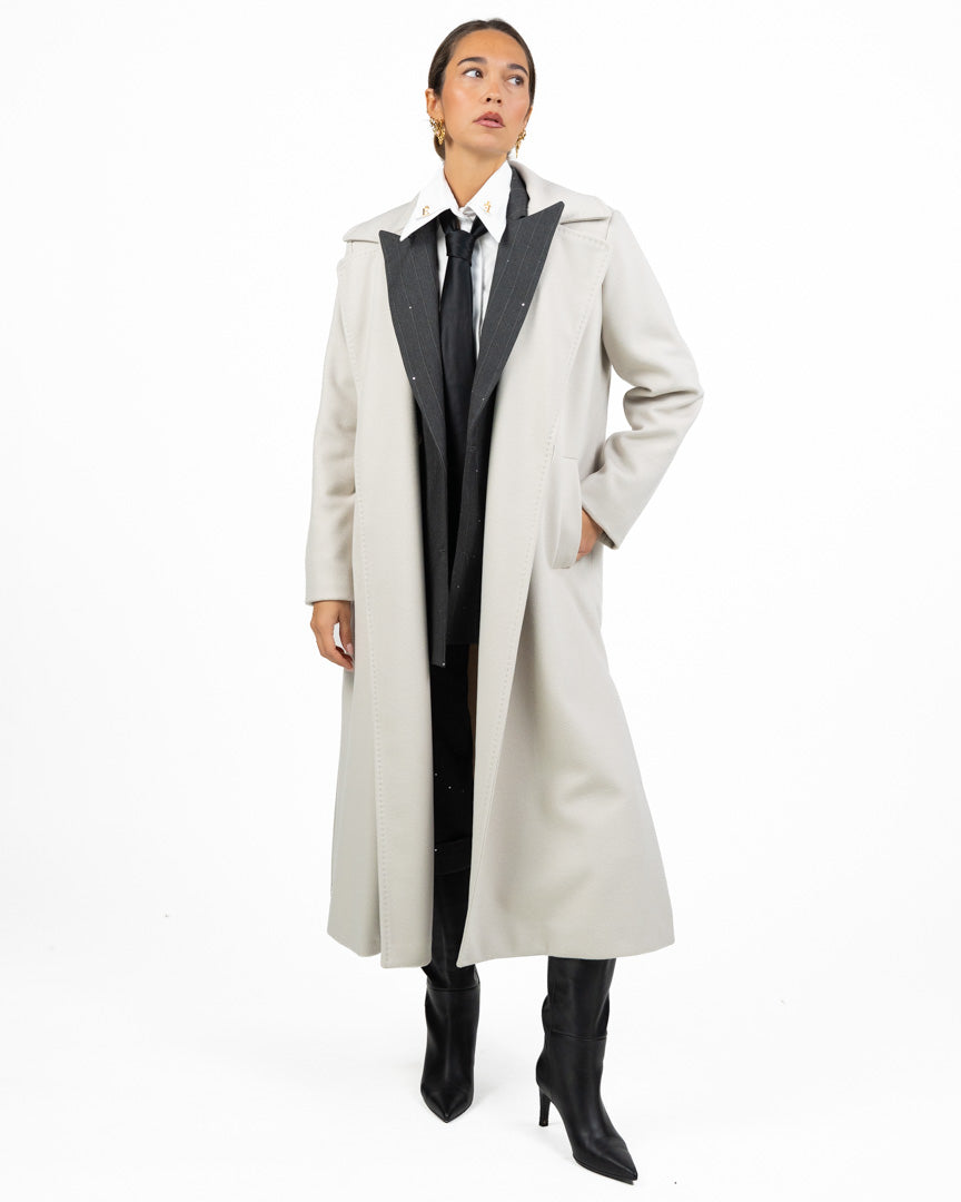 Cappotto Lungo Vestaglia con Profilo a Contrasto e Fodera Imbottita - Emme Marella