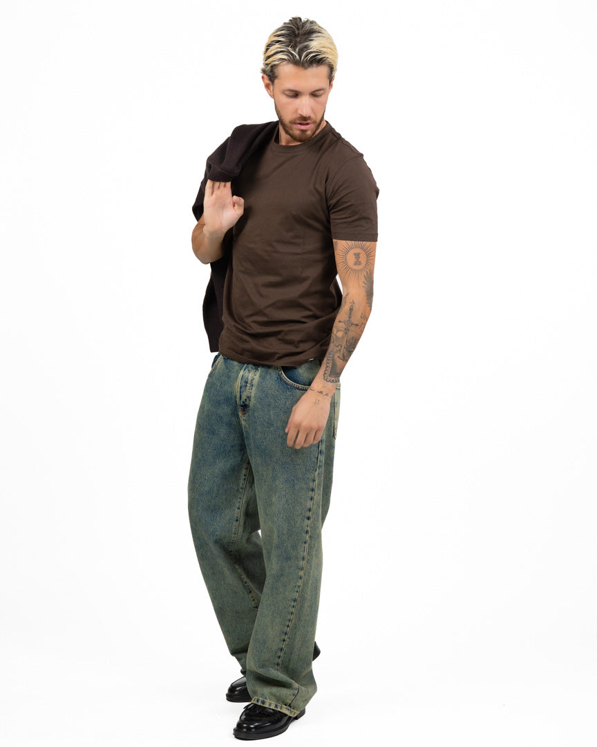 Jeans Wide Leg / Baggy con Lavaggio Acid Wash - I'M Brian