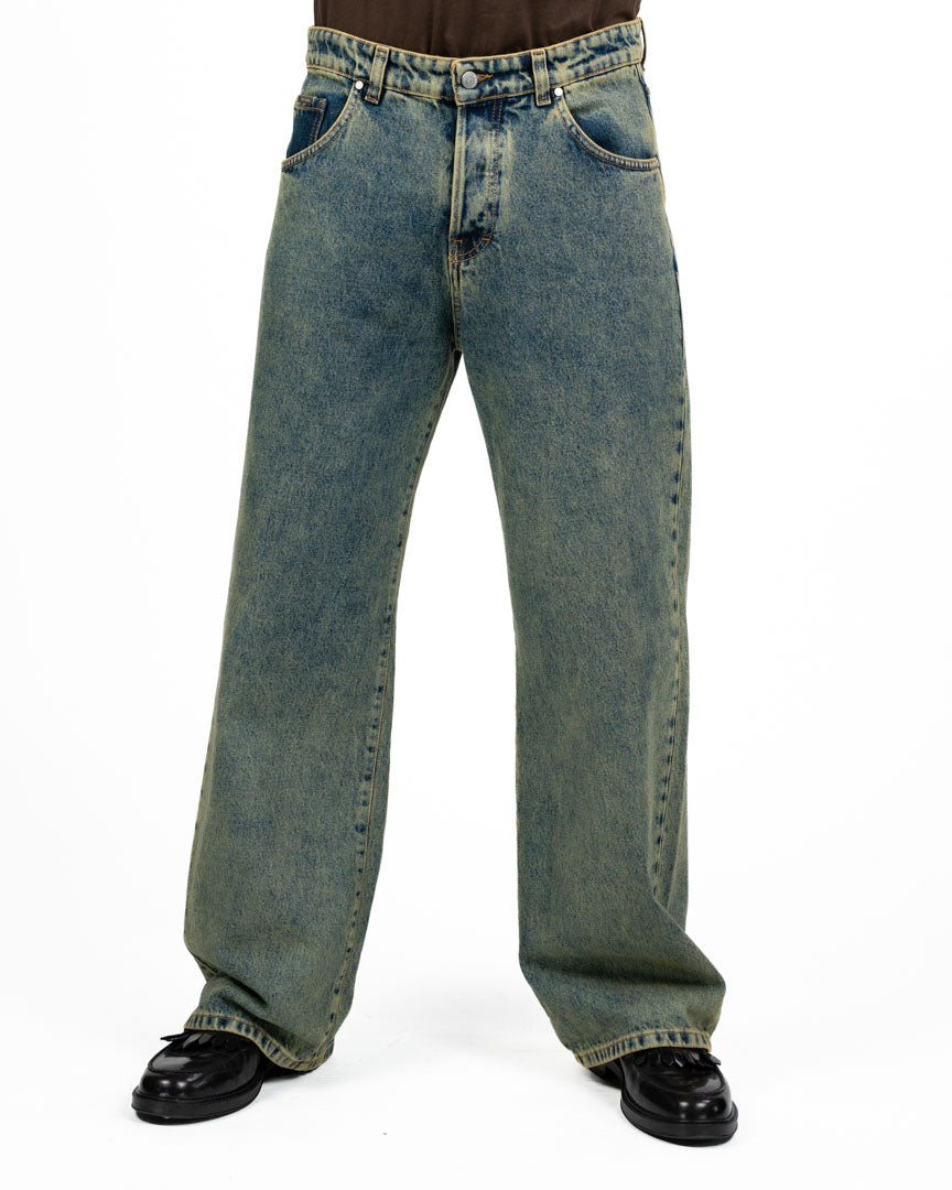 Jeans Wide Leg / Baggy con Lavaggio Acid Wash - I'M Brian