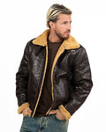 Giubbotto Aviatore in Shearling / Montone Sintetico Effetto Vissuto - Berna