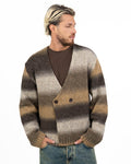 Cardigan Doppio Petto in Maglia Sfumata Effect