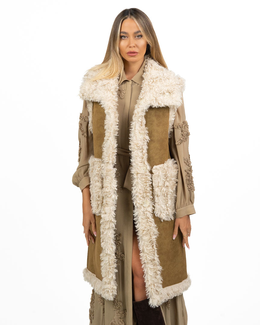 Gilet Lungo in camoscio - Berti Mode Collection