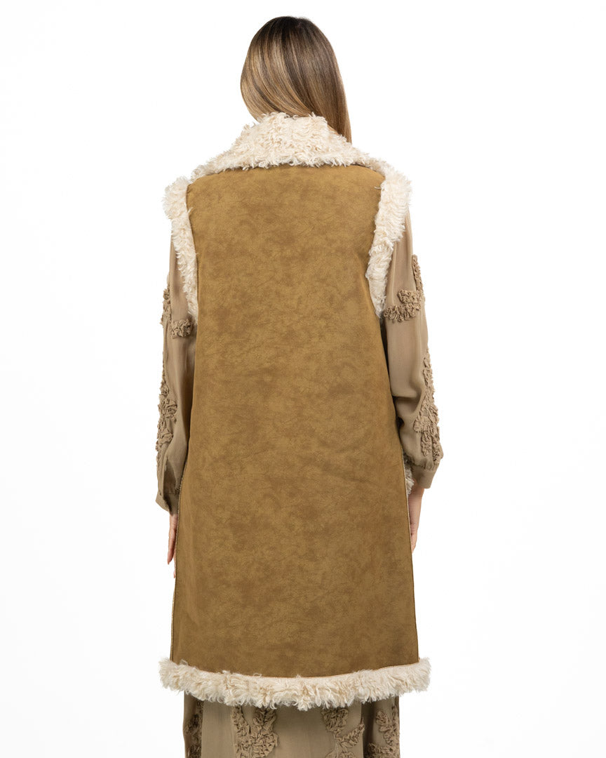 Gilet Lungo in camoscio - Berti Mode Collection