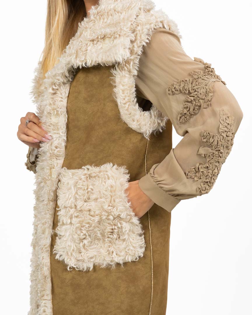Gilet Lungo in camoscio - Berti Mode Collection