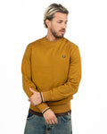 Fred Perry – Felpa Girocollo in Cotone Giallo Senape