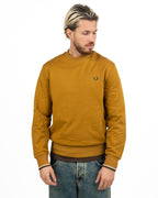 Fred Perry – Felpa Girocollo in Cotone Giallo Senape