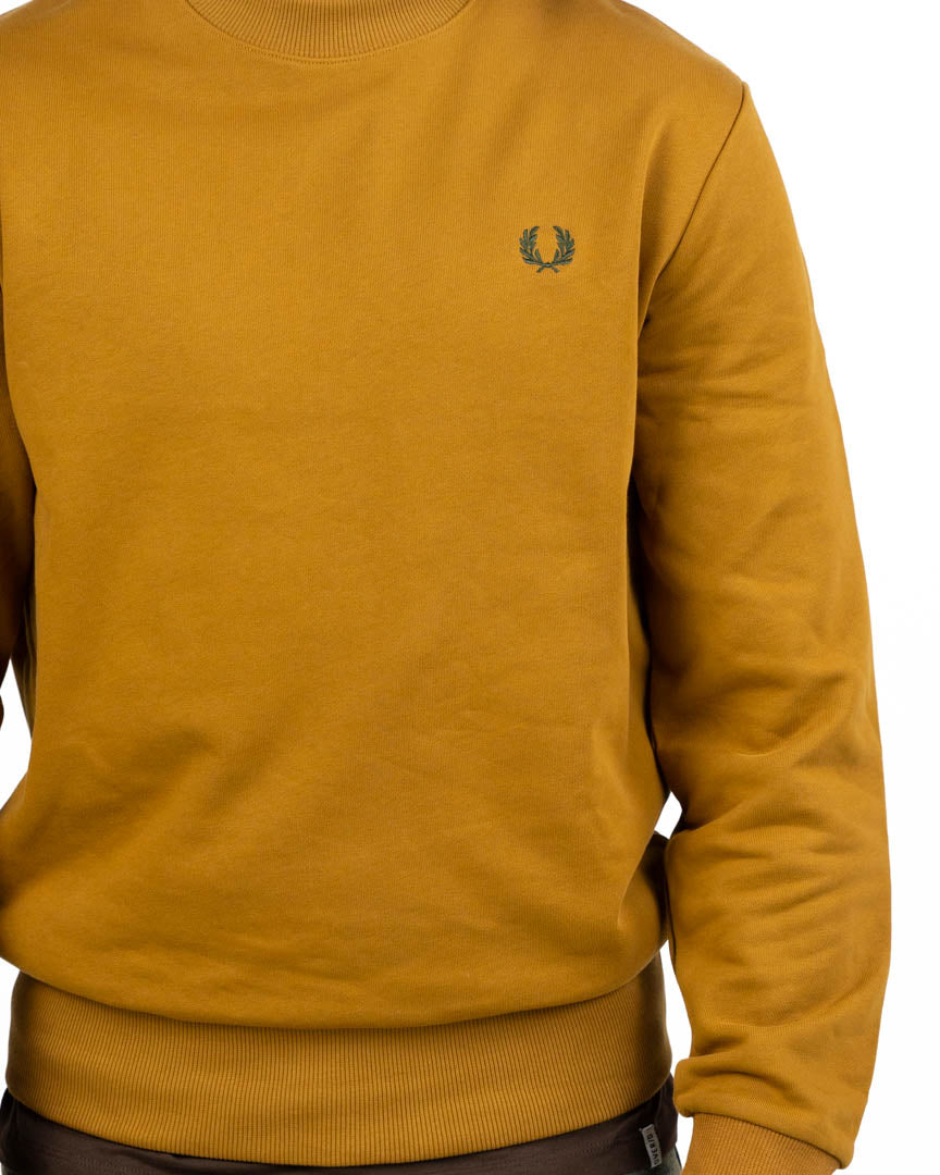 Fred Perry – Felpa Girocollo in Cotone Giallo Senape