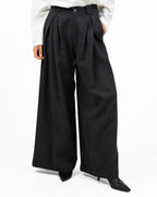 Pantalone Palazzo Oversize Antracite con Maxi-Pinces - Eleh
