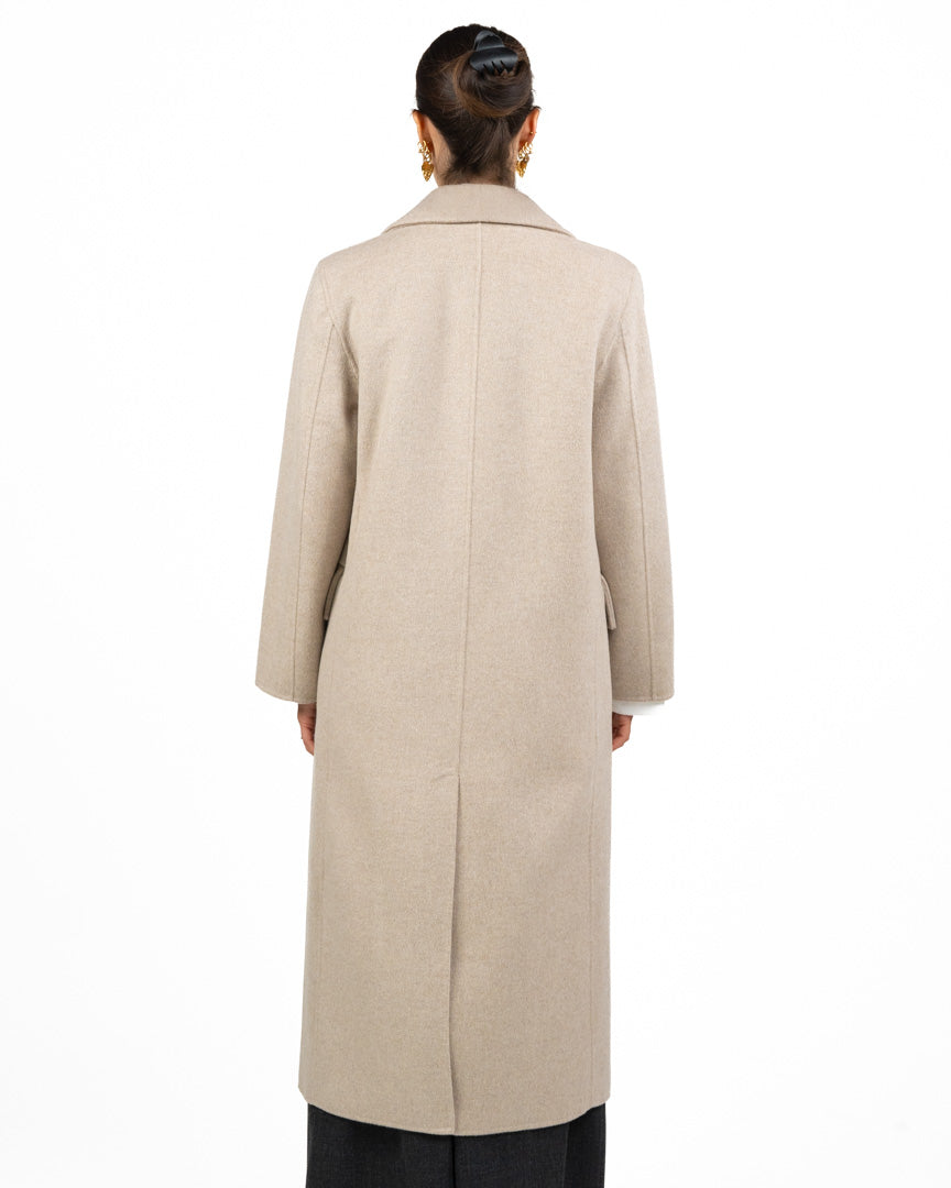Cappotto Lungo Doppio Petto in Beige - Vicolo