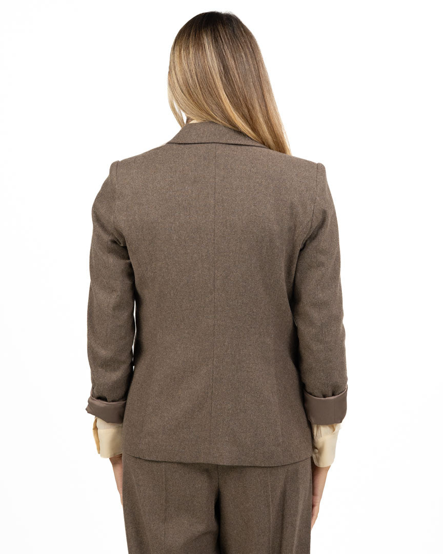 Blazer Monopetto Sartoriale Marrone - Emme Marella