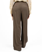 Pantalone Sartoriale a Gamba Larga Marrone - Emme Marella
