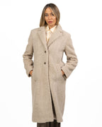 Cappotto Lungo Invernale in Tessuto Bouclé / Teddy Beige Chiaro - Emme Marella