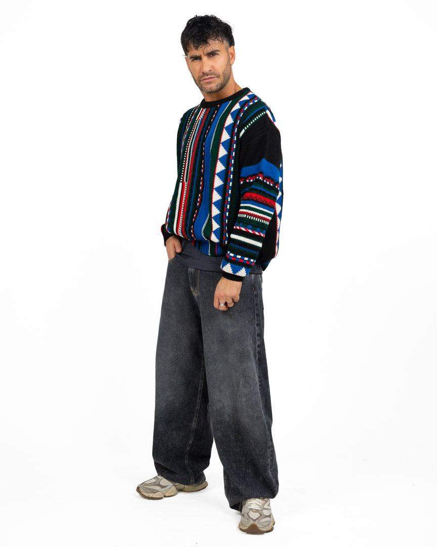Jeans Baggy Wide Leg in Denim Lavaggio Antracite / Washed Black - Imperial