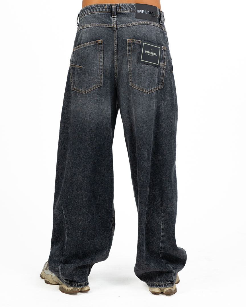 Jeans Baggy Wide Leg in Denim Lavaggio Antracite / Washed Black - Imperial
