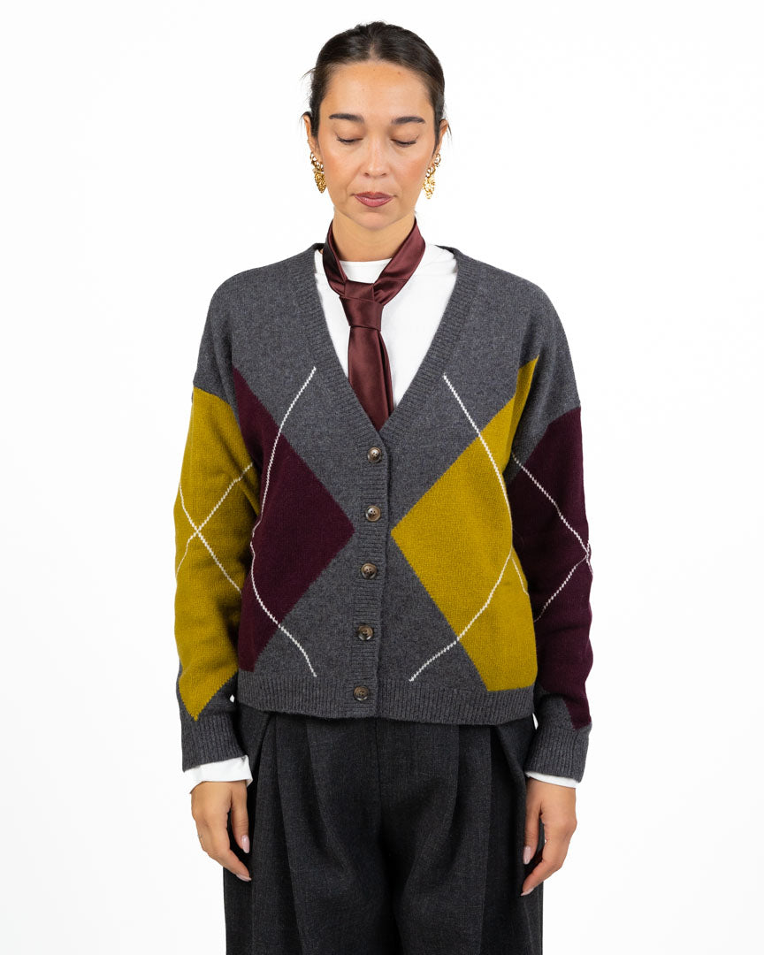 Cardigan in Maglia a Quadri / Rombi - Vicolo