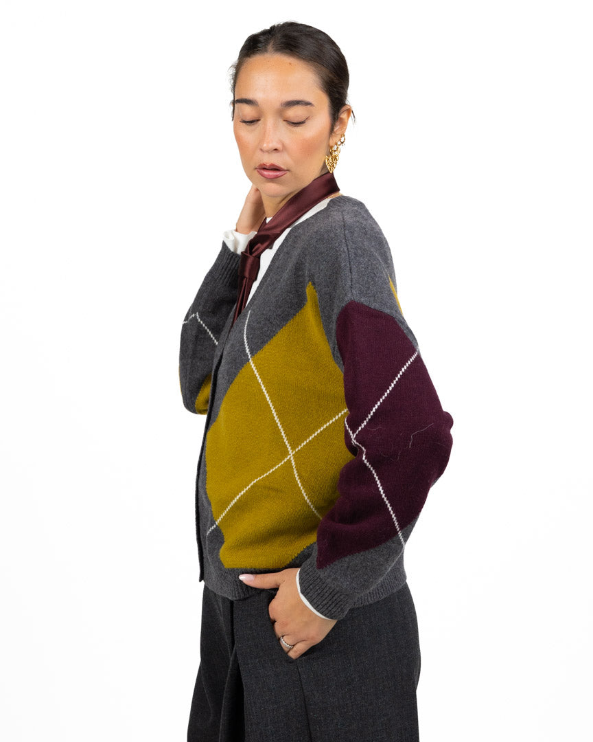 Cardigan in Maglia a Quadri / Rombi - Vicolo