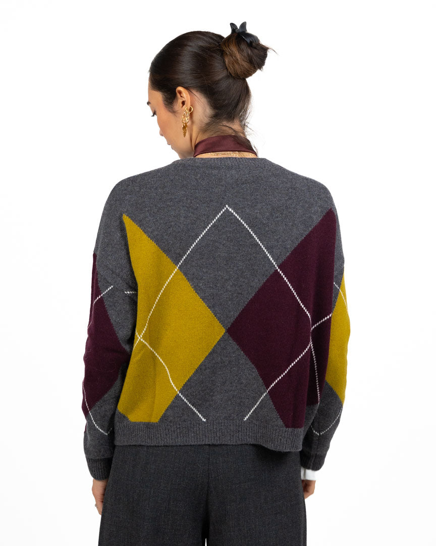 Cardigan in Maglia a Quadri / Rombi - Vicolo
