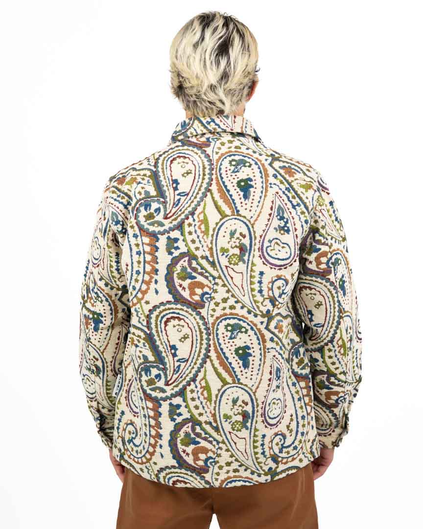 Overshort / Camicia-Giacca in Tessuto Jacquard con Fantasia Paisley - Berna