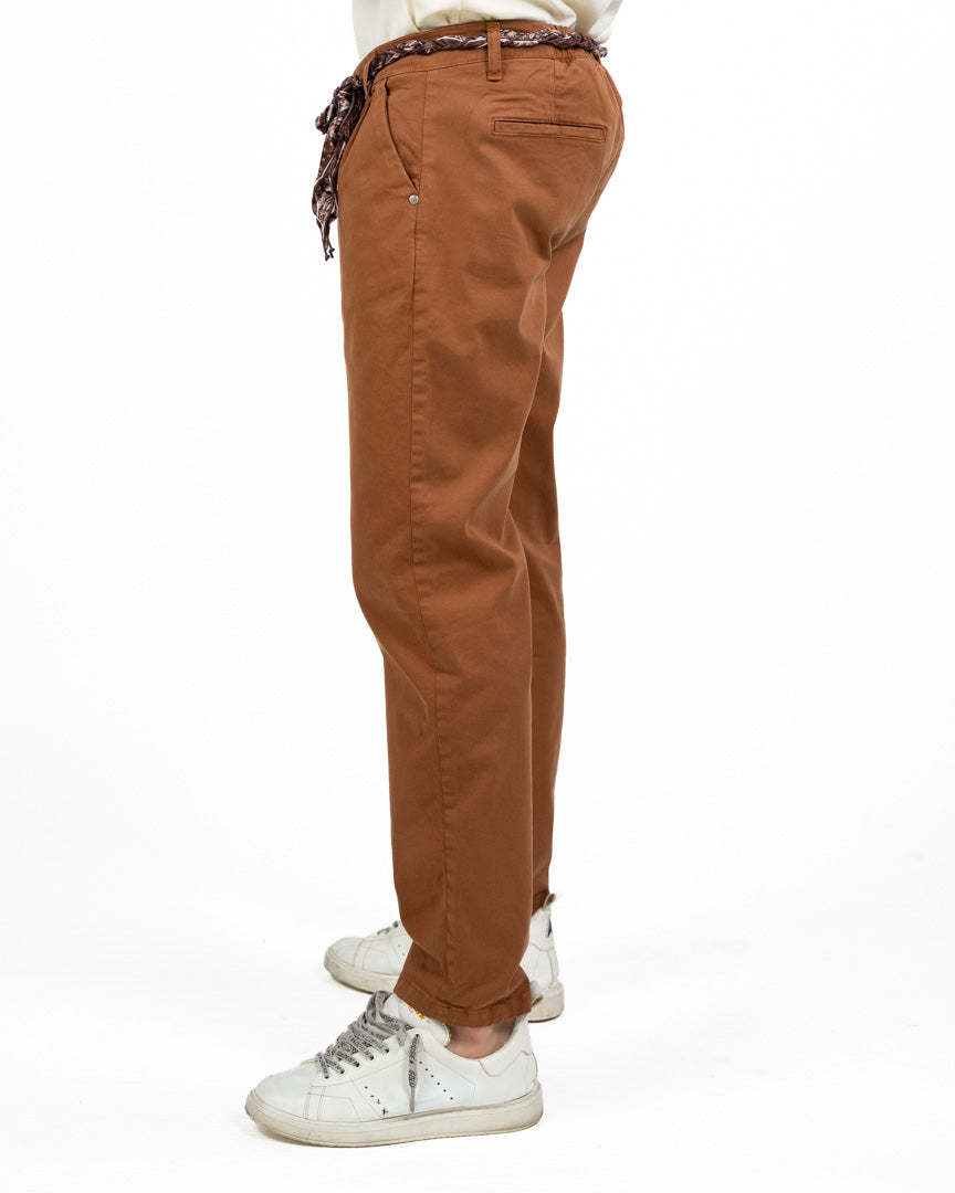 Pantalone Chino Sartoriale con Pinces e Cintura in Bandana - Over/d