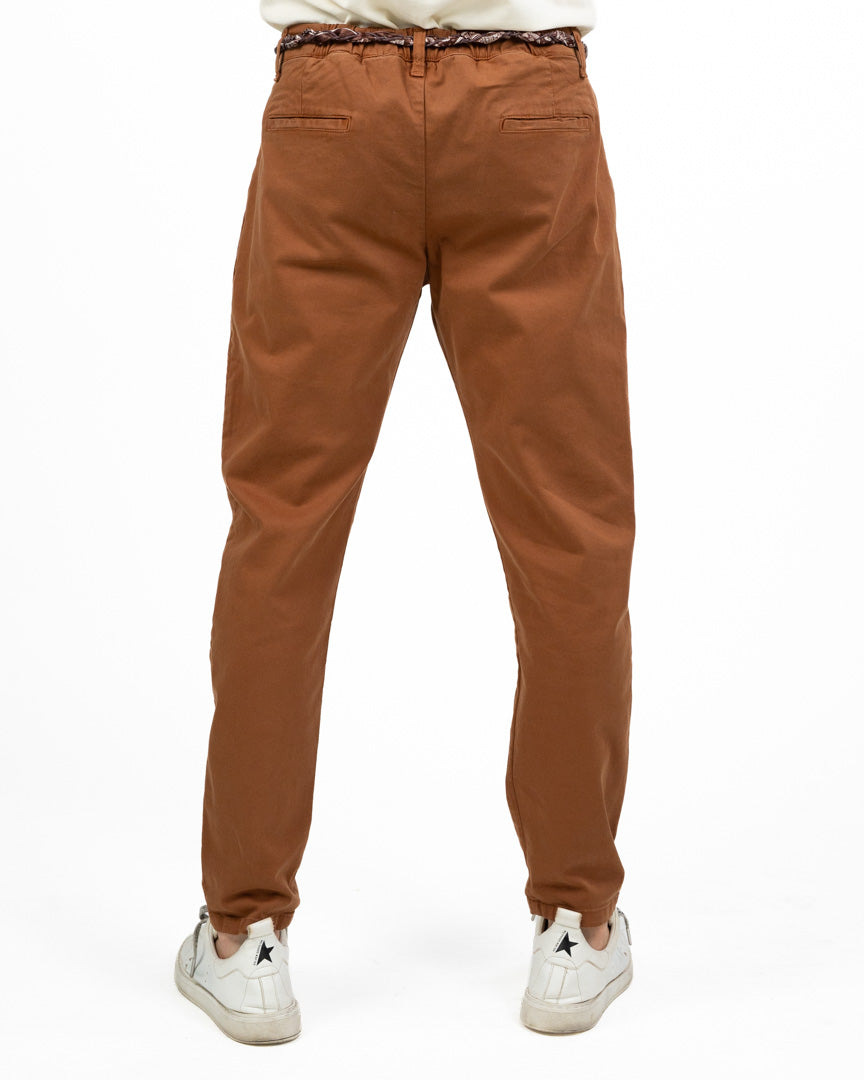 Pantalone Chino Sartoriale con Pinces e Cintura in Bandana - Over/d