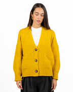 Cardigan Oversize in Maglia Giallo Senape - Vicolo