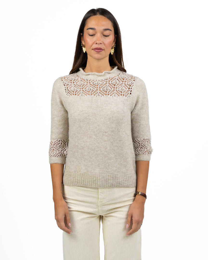 Maglione Lavorato a Maglia con Trafori Geometrici - Marella