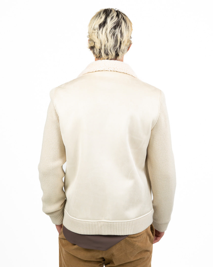 Giubbotto Hybrid in Camoscio e Maglia con Interno in Shearling - Out Fit
