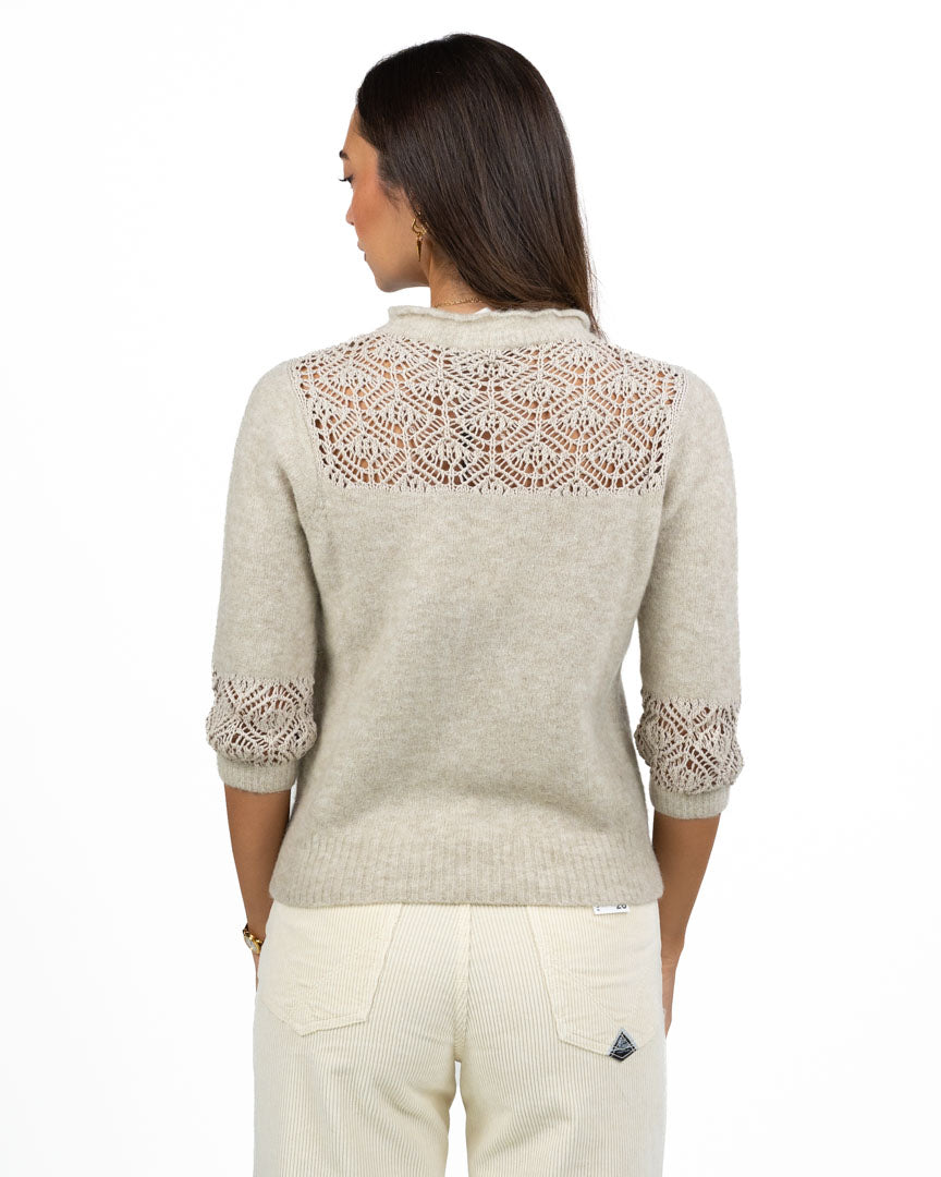 Maglione Lavorato a Maglia con Trafori Geometrici - Marella