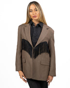 Blazer Oversize con Dettaglio Frange - Vicolo
