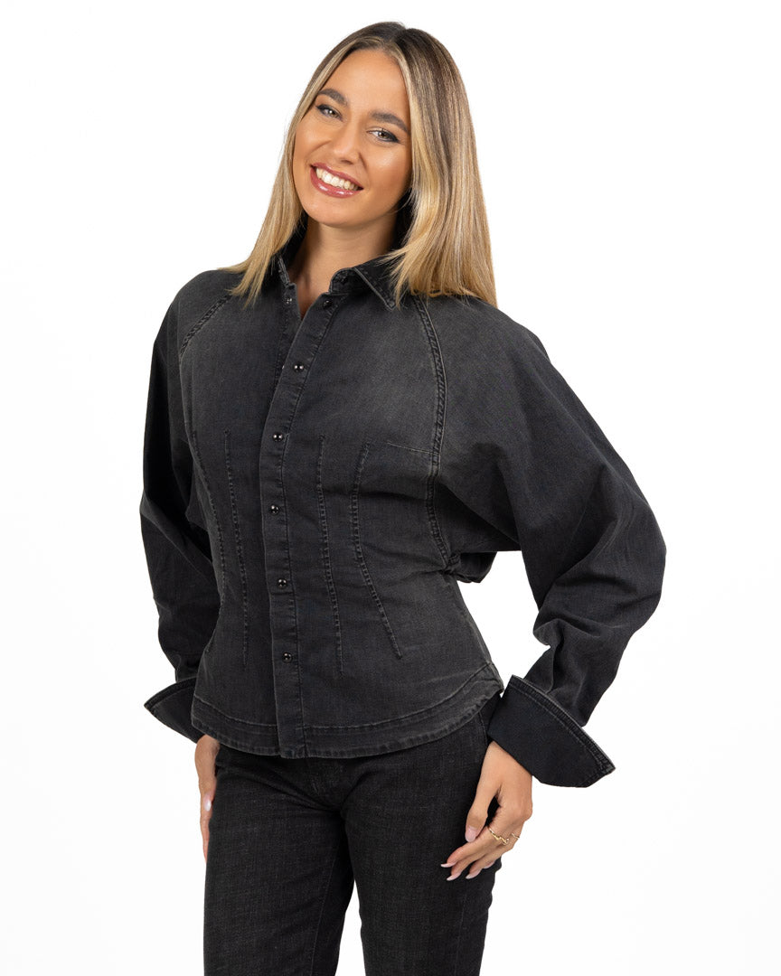 Camicia in Denim Modello Corsetto / Bustier - Vicolo