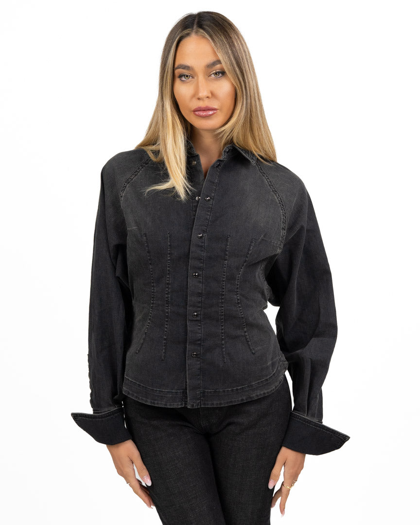 Camicia in Denim Modello Corsetto / Bustier - Vicolo
