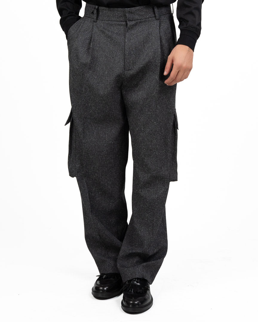 Patrizia Pepe – Pantalone Cargo Sartoriale in Misto Lana con Pinces