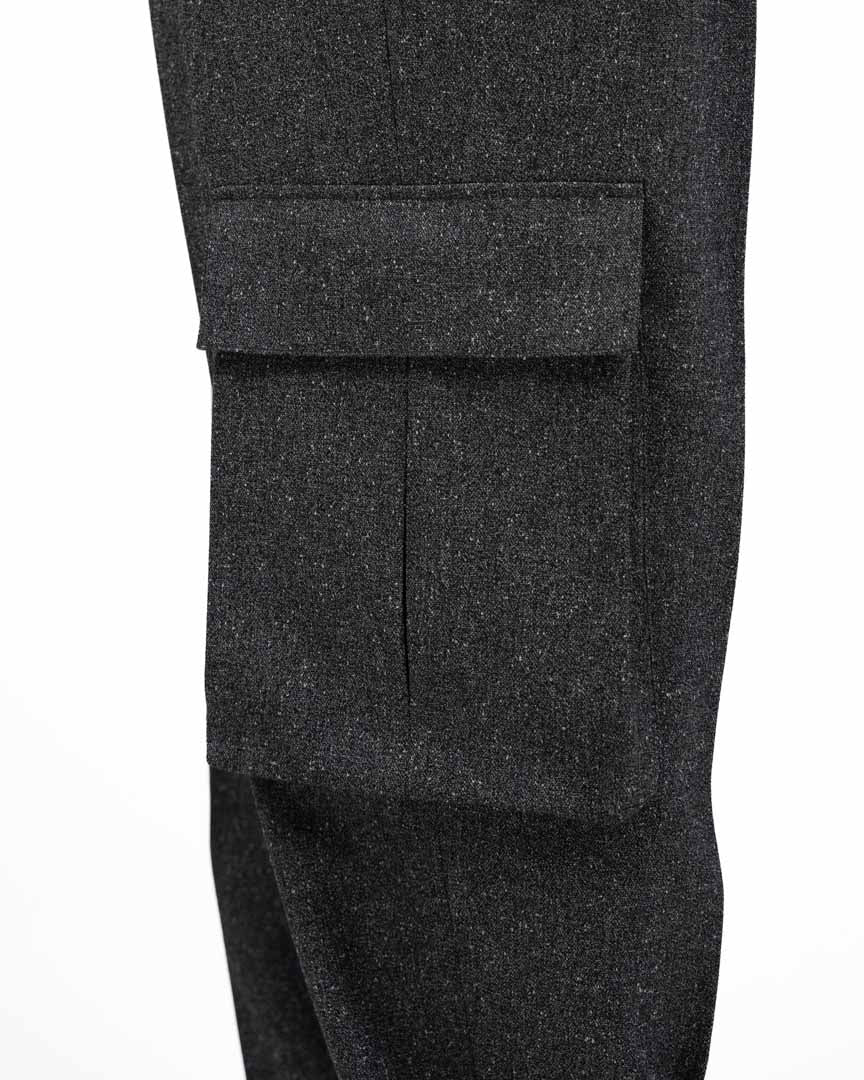 Patrizia Pepe – Pantalone Cargo Sartoriale in Misto Lana con Pinces