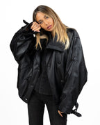 Giambotto Bomber / Trench Corto Oversize in Ecopelle Martellata -