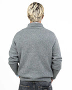 Maglione in Maglia con Colletto da Polo Grigio Melange - Antony Morato