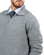 Maglione in Maglia con Colletto da Polo Grigio Melange - Antony Morato